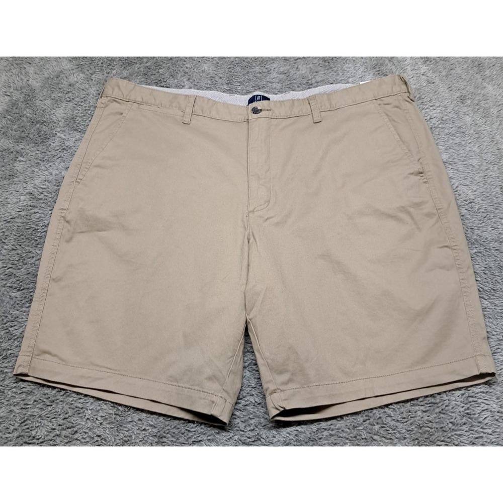 New George Men's Khaki Shorts Sz 42 Chino Work Office Inseam 10" Above The Knee